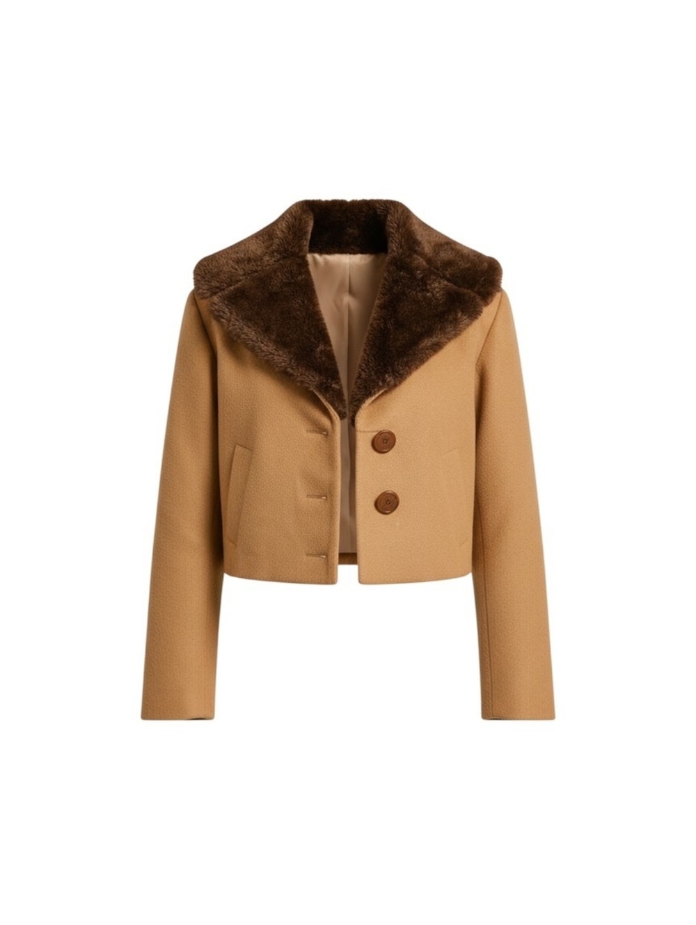 1950s Camel Jacket with Mink Fur Collar